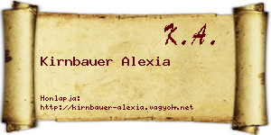 Kirnbauer Alexia névjegykártya